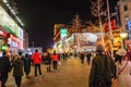 Unacquainted chinese people or touristin Walking on wangfujing Walking street in beijing city,China travel Royalty Free Stock Photo