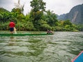 Unacquainted Local people fishing on namsong river at vangvieng city Laos