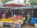 Unacquainted People Buying Some Fruit in Local Fruit shop at Wulingyuan District Zhangjiajie City