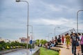 Unacquainted people on chao phraya skypark.