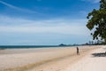 Unacquainted people take a relax on huahin beach at Prachuap Khiri Khan thaailand