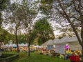 Unacquainted People of tourist walking in thailand tourism festival 2019 at Lumpini Central park. Royalty Free Stock Photo