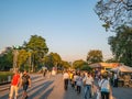 Unacquainted People of tourist walking in thailand tourism festival 2019 at Lumpini Central park.