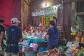 Unacquainted People walking in Etong village at kanchanaburi city Thailand.