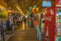 Unacquainted Thai people and tourists come to visit Amphawa Floating market in holiday time Royalty Free Stock Photo