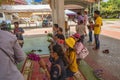 Unacquainted Thai people and tourists come to visit Wat Thong Khung Temple