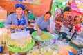 Unacquainted Thailand people Selling Thai local Foods `Khao Mao` in Thailand Tourism Festival.bangkok City