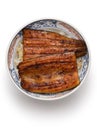 Unadon  charcoal grilled style Unagi eel on rice , Japanese cuisine Royalty Free Stock Photo