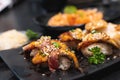 Unagi and beef sushi On the plate, Japanese food Royalty Free Stock Photo