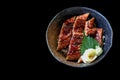 Unagi don Unadon, steamed white rice topped with fillet of fre Royalty Free Stock Photo