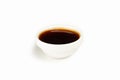 Unagi sauce in a bowl on a white background. For the restaurant menu. Traditional Japanese sushi seasoning. Healthy