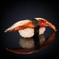 Unagi sushi with smoked eel Royalty Free Stock Photo