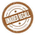 UNAIDED RECALL text on brown round grungy stamp Royalty Free Stock Photo