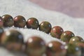 unakite bracelet , Pink Green Creativity Stone Genuine Round.