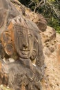 Unakoti, India - January 23 2022: Famous Rock sculpture of Unakoti