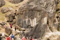 Unakoti, India - January 23 2022: Famous Rock sculpture of Unakoti.