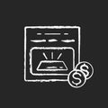 Unallocated metal account chalk white icon on black background Royalty Free Stock Photo