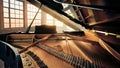 Unamplified Grand Piano: Natural Resonance of Acoustic Strings. Concept Classical Music Royalty Free Stock Photo
