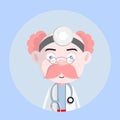 Unamused Face - Cartoon Cardiologist Doctor Character Vector