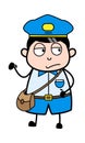 Unamused Postal worker Cartoon Royalty Free Stock Photo