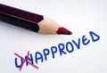 Unapproved word Royalty Free Stock Photo