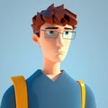 The unassuming student, with a humble expression and unassuming posture digital character avatar AI generation