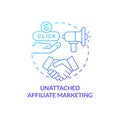 Unattached affiliate marketing blue gradient concept icon Royalty Free Stock Photo