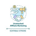Unattached affiliate marketing concept icon