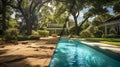 Before and After of An Unattended Mediocre Back Yard to A Beautiful Yard with a Swimming Pool. Generative AI