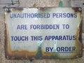 Unauthorised persons sign Royalty Free Stock Photo