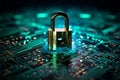 Unauthorized access and cybersecurity threats are deterred by network security Royalty Free Stock Photo