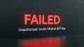 Unauthorized access: invalid mistral api key Royalty Free Stock Photo