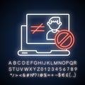 Unauthorized access neon light icon