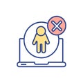 Unauthorized computer access RGB color icon