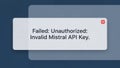 Unauthorized mistral api key error Royalty Free Stock Photo