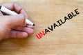 Unavailable text concept Royalty Free Stock Photo