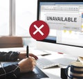 Unavailable Unable Connect Notification Concept Royalty Free Stock Photo