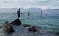 Unawatuna Rock Fisherman