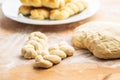 Unbaked braided bun dough. Raw dough Royalty Free Stock Photo