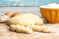 Unbaked braided bun dough. Raw dough Royalty Free Stock Photo