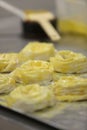 Unbaked pastry `Borek`