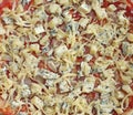 Unbaked pizza with cheese Royalty Free Stock Photo