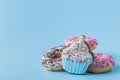 Unbalanced diet treats cookies and donuts Royalty Free Stock Photo