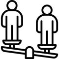 Unbalanced scale with two human icon, Protest related vector