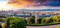 Unbelievable spring cityscape of Florence with Cathedral of Santa Maria del Fiore Duomo and Basilica of Santa Croce. Colorful