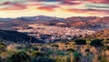 Unbelievable sunrise in Sicily, Italy. Picturesque morning cityscape of Bagheria town, Metropolitan City of Palermo.