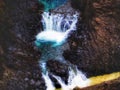 Unbelieve colored waterfall