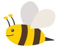 Cute yellow and brown bumblebee vector illustration