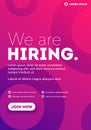 We are Hiring, Join Our Team, Poster or Banner Design. Job Vacancy Advertisement Concept.