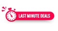 Vector Illustration Last Minute Deals Label With Stop Watch. Modern Web Banner Element Royalty Free Stock Photo